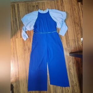 SHEIN Royal Blue and Light Blue Jumpsuit